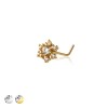 MULTI CZ FLOWER SNOW FLAKE 316L SURGICAL STEEL L-SHAPE NOSE RING
